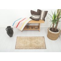 2x3 Teppich, Handgefertigter Handgefertigt, Pastell Türmatte, Gedämpfte Fußmatte, Weiche Fußmatte von WoolRugsTR