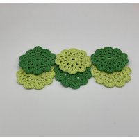 Gehäkeltes Untersetzer-Set, Sechs Gehäkelte Deckchen, Muttertagsgeschenk, Handgehäkelte Untersetzer von WoolandCardsCrafts