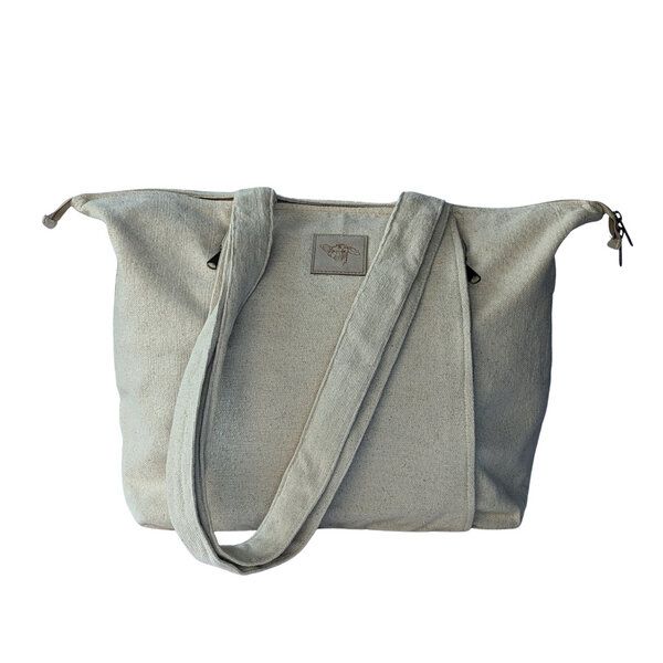 Wooliie Handgefertigte Reisetasche aus Bio-Baumwoll-Canvas – naturbelassen von Wooliie