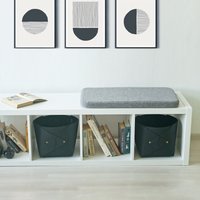 2Er Set Aufbewahrungskörbe Mit Metallknöpfen/Zusammenklappbare Filzvorratsbehälter Aufbewahrungsbehälter Für Regale Filzbehälter von WoollyClouds