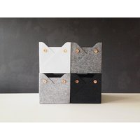 4Er Set Filzboxen/Aufbewahrungskorb Mit Knöpfen Größe 13x13x13 Für Kallax Einlage in Wunschgröße Möglich von WoollyClouds