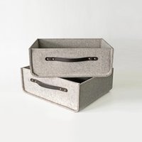 Großer Aufbewahrungskorb Mit Leder Griffen/ Filz Starker Aufbewahrungskorb/ Korb Für Regale/ in Sondergröße Möglich von WoollyClouds