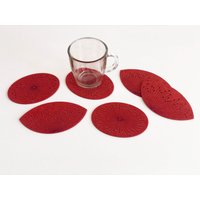 Set Untersetzer/Mohnblumen Florale Gelbe Filzuntersetzer Einweihungsgeschenke von WoollyClouds