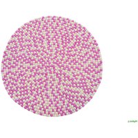 Rosafarbener Pom Teppich - Runder Filzteppich Handgefertigter Umweltfreundlicher 40-300 cm von WoollyFelts