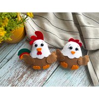Ostern Ornamente, Filz Huhn Und Hahn Geschenk Gefilztes Osterdekoration Huhn, Baumschmuck von WoollyFoxUA