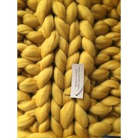 Chunky Strickdecke/Überwurf. Handgefertigt. 100% Merinowolle. Größe 32x54 Zoll. Versand in 5-7 Werktagen von WoollycloudUS