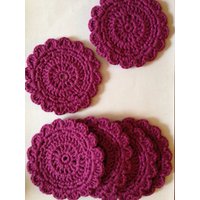 Häkeln Sie Untersetzer/Blumen Häkeln Untersetzer/Weihnachtsgeschenk Geschenk-Idee Haus Geschenk Gastgeberin von WoolyFlamingo