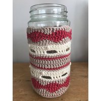 Wellen Häkeln Glas Jacke Jar Kuschelig/Vase/Teelichthalter von WoolyFlamingo