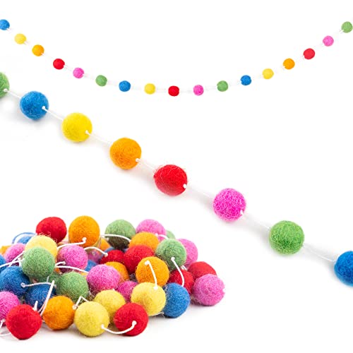 Woolygon Filzkugel Girlande Handgefertigt In Nepal - Pom Pom Bunt Regenbogen Girlande Gefühlt Ball Dekor, Weihnachten Baum Dekor, Weihnachten Urlaub Party, Geburtstag Banner Woolygon Filzkugel Girlande Handgefertigt In Nepal - Pom Pom Bunt Regenbogen Girlande Gefühlt Ball Dekor, Weihnachten Baum Dekor, Weihnachten Urlaub Party, Geburtstag Banner von Woolygon