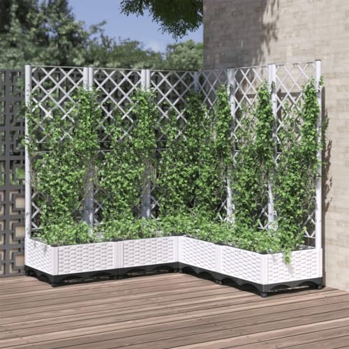 Cortenstahl Pflanzkübel Pflanzkübel Mit Rankgitter Weiß 120×120×121,5 cm PP, Terrassen Sichtschutz Für Balkon Terrasse, Blumenkasten Für Gemüse Blumen Kräuter Cortenstahl Pflanzkübel Pflanzkübel Mit Rankgitter Weiß 120×120×121,5 cm PP, Terrassen Sichtschutz Für Balkon Terrasse, Blumenkasten Für Gemüse Blumen Kräuter von Woonisher