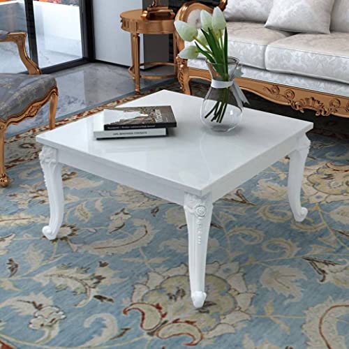 Couchtisch 80x80x42 cm Hochglanz-Weiß couchtisch Wohnzimmer Kleiner gartentisch Garten von Woonisher