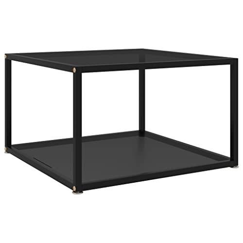 Couchtisch Schwarz 60x60x35 cm Hartglas Wohnzimmertisch Couchtisch von Woonisher