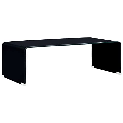 Couchtisch Schwarz 98x45x31 cm Hartglas Wohnzimmertisch Couchtisch von Woonisher