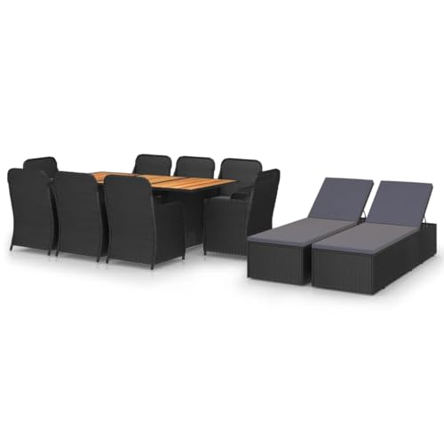 Woonisher 11-TLG. Garten-Essgruppe Poly Rattan Schwarz Rattan gartenmöbel Set Woonisher 11-TLG. Garten-Essgruppe Poly Rattan Schwarz Rattan gartenmöbel Set von Woonisher