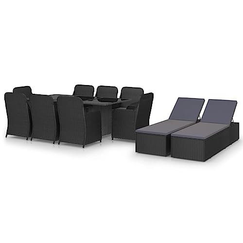 Woonisher 11-TLG. Garten-Essgruppe Poly Rattan Schwarz Rattan gartenmöbel Set Woonisher 11-TLG. Garten-Essgruppe Poly Rattan Schwarz Rattan gartenmöbel Set von Woonisher