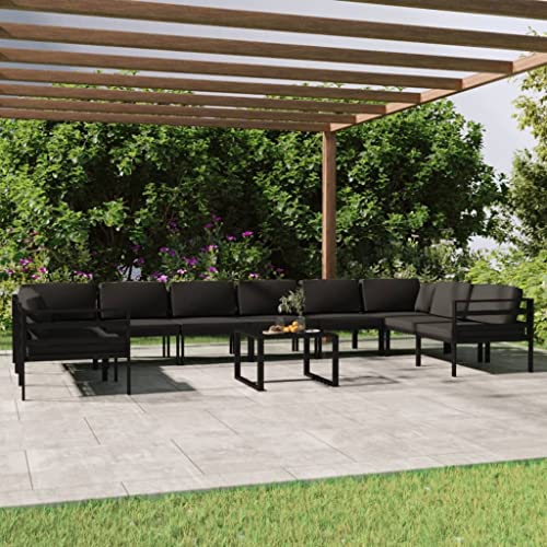 Woonisher 11-TLG. Garten-Lounge-Set mit Kissen Aluminium Anthrazit Rattan gartenmöbel Set Woonisher 11-TLG. Garten-Lounge-Set mit Kissen Aluminium Anthrazit Rattan gartenmöbel Set von Woonisher