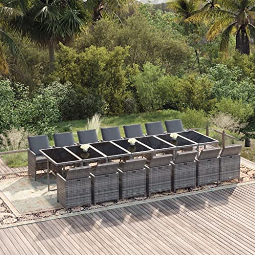 Woonisher 15-TLG. Garten-Essgruppe mit Kissen Poly Rattan Grau Rattan gartenmöbel Set Woonisher 15-TLG. Garten-Essgruppe mit Kissen Poly Rattan Grau Rattan gartenmöbel Set von Woonisher