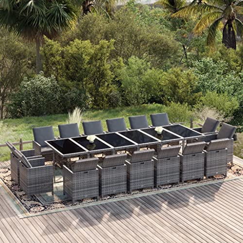 Woonisher 17-TLG. Garten-Essgruppe mit Kissen Poly Rattan Grau Rattan gartenmöbel Set Woonisher 17-TLG. Garten-Essgruppe mit Kissen Poly Rattan Grau Rattan gartenmöbel Set von Woonisher