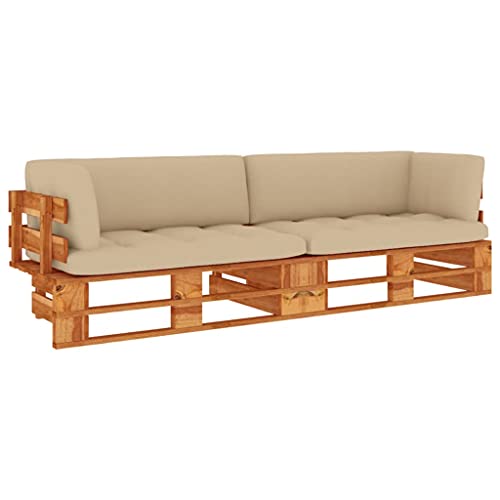 Woonisher 2-Sitzer-Palettensofa Honigbraun Imprägniertes Kiefernholz Rattan gartenmöbel Set Woonisher 2-Sitzer-Palettensofa Honigbraun Imprägniertes Kiefernholz Rattan gartenmöbel Set von Woonisher
