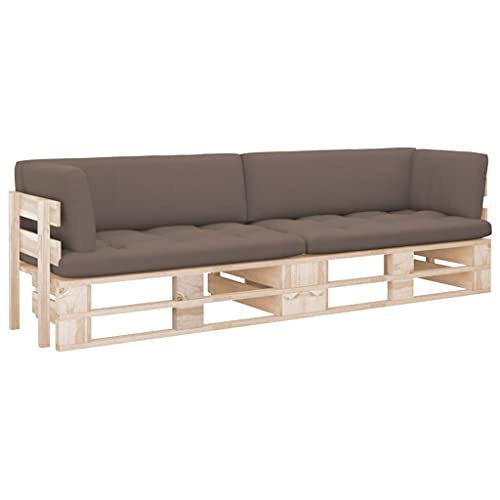 Woonisher 2-Sitzer-Palettensofa mit Kissen Imprägniertes Kiefernholz Rattan gartenmöbel Set Woonisher 2-Sitzer-Palettensofa mit Kissen Imprägniertes Kiefernholz Rattan gartenmöbel Set von Woonisher
