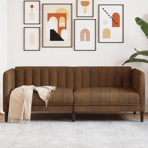 Woonisher 2-Sitzer Sofa Braun Kunstleder Wildleder-Optik von Woonisher