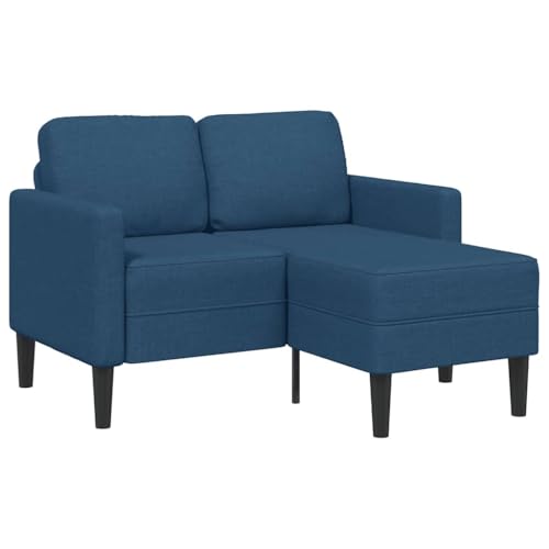 Woonisher 2-Sitzer-Sofa mit Chaiselongue L-Form Blau 125 cm Stoff von Woonisher