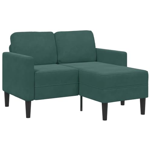 Woonisher 2-Sitzer-Sofa mit Chaiselongue L-Form Dunkelgrün 125 cm Samt von Woonisher