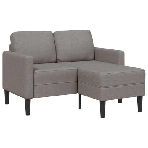 Woonisher 2-Sitzer-Sofa mit Chaiselongue L-Form Taupe 125 cm Stoff von Woonisher