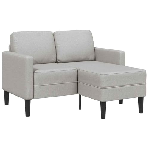 Woonisher 2-Sitzer-Sofa mit Chaiselongue L-Form Wolkengrau 125 cm Stoff von Woonisher
