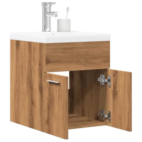 Woonisher 2-TLG. Badmöbel-Set -Eiche Holzwerkstoff badmöbel Set mit spiegelschrank von Woonisher