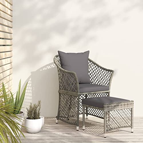 Woonisher 2-TLG. Garten-Lounge-Set mit Kissen Grau Poly Rattan Rattan gartenmöbel Set Woonisher 2-TLG. Garten-Lounge-Set mit Kissen Grau Poly Rattan Rattan gartenmöbel Set von Woonisher