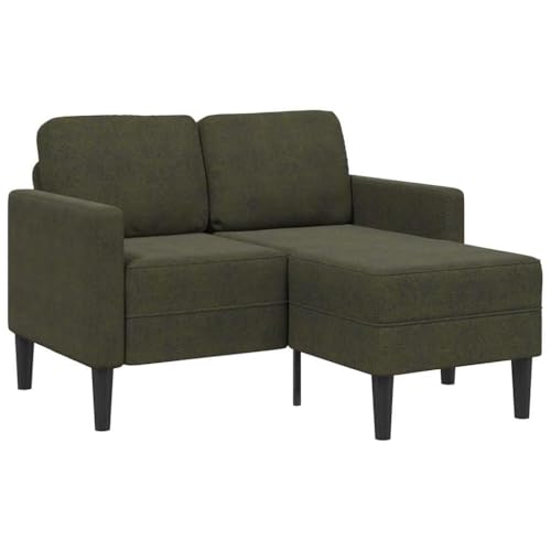 Woonisher 2er-Sofa mit Chaiselongue L-Form Armeegrün 125 cm Kunstleder von Woonisher
