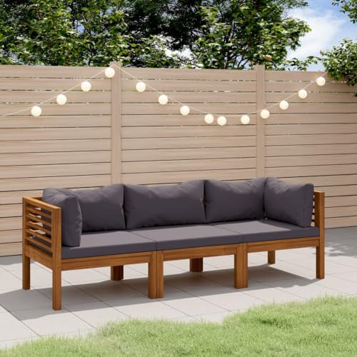 Woonisher 3-Sitzer-Gartensofa mit Auflage Akazie Massivholz Rattan gartenmöbel Set Woonisher 3-Sitzer-Gartensofa mit Auflage Akazie Massivholz Rattan gartenmöbel Set von Woonisher