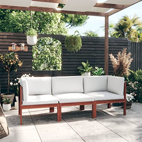 Woonisher 3-Sitzer-Gartensofa mit Kissen Massivholz Akazie Rattan gartenmöbel Set von Woonisher