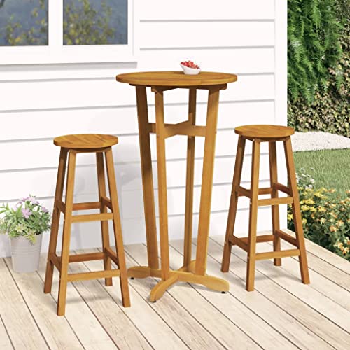 Woonisher 3-TLG. Bar-Set Massivholz Akazie Rattan gartenmöbel Set von Woonisher