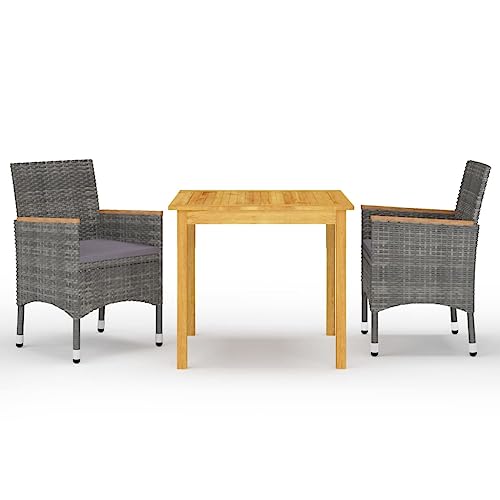Woonisher 3-TLG. Garten-Essgruppe Grau Rattan gartenmöbel Set Woonisher 3-TLG. Garten-Essgruppe Grau Rattan gartenmöbel Set von Woonisher