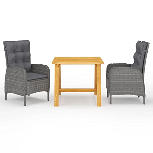 Woonisher 3-TLG. Garten-Essgruppe Grau Rattan gartenmöbel Set Woonisher 3-TLG. Garten-Essgruppe Grau Rattan gartenmöbel Set von Woonisher