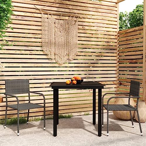 Woonisher 3-TLG. Garten-Essgruppe Grau Rattan gartenmöbel Set Woonisher 3-TLG. Garten-Essgruppe Grau Rattan gartenmöbel Set von Woonisher