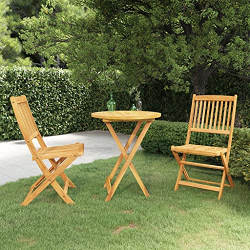 Woonisher 3-TLG. Garten-Essgruppe Klappbar Massivholz Akazie Rattan gartenmöbel Set von Woonisher