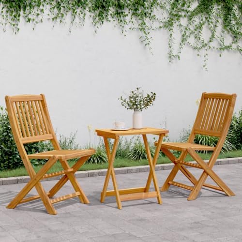Woonisher 3-TLG. Garten-Essgruppe Klappbar Massivholz Akazie Rattan gartenmöbel Set von Woonisher