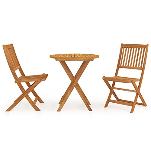 Woonisher 3-TLG. Garten-Essgruppe Klappbar Massivholz Akazie Rattan gartenmöbel Set von Woonisher