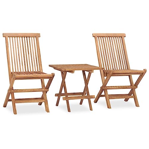 Woonisher 3-TLG. Garten-Essgruppe Klappbar Massivholz Teak Rattan gartenmöbel Set Woonisher 3-TLG. Garten-Essgruppe Klappbar Massivholz Teak Rattan gartenmöbel Set von Woonisher