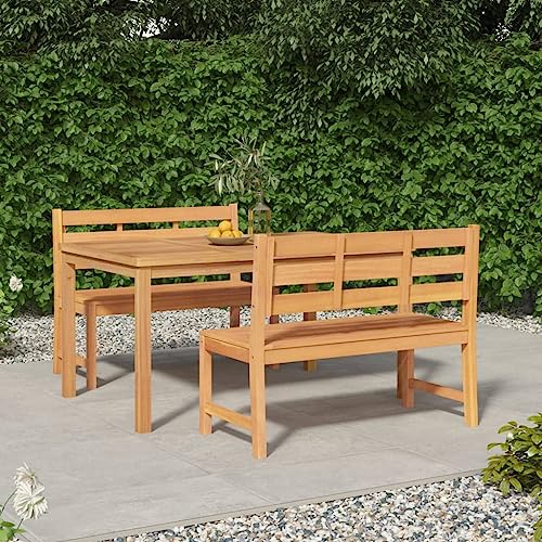 Woonisher 3-TLG. Garten-Essgruppe Massivholz Teak Rattan gartenmöbel Set von Woonisher