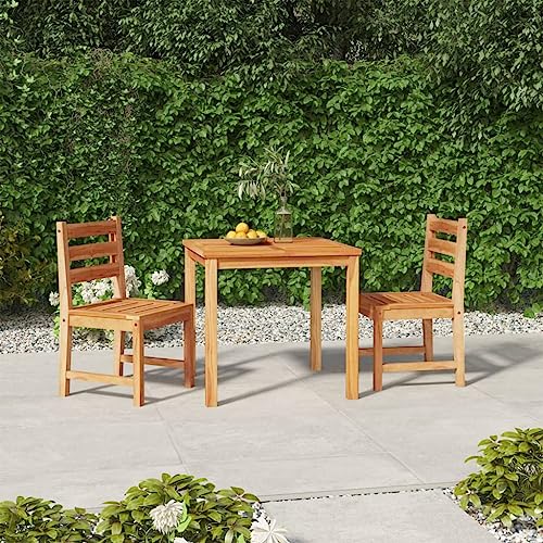 Woonisher 3-TLG. Garten-Essgruppe Massivholz Teak Rattan gartenmöbel Set von Woonisher