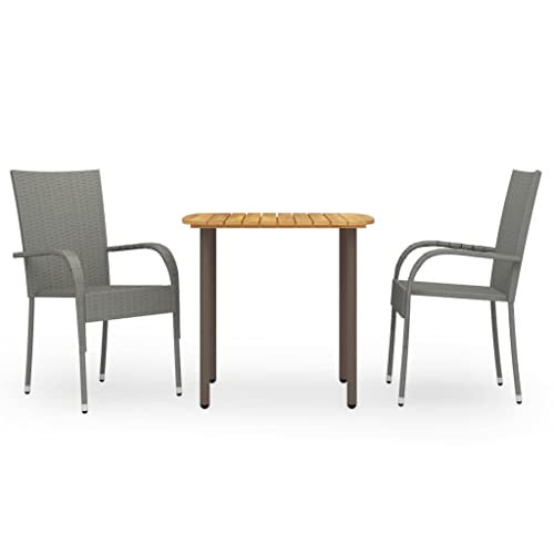 Woonisher 3-TLG. Garten-Essgruppe Poly Rattan Grau Rattan gartenmöbel Set Woonisher 3-TLG. Garten-Essgruppe Poly Rattan Grau Rattan gartenmöbel Set von Woonisher
