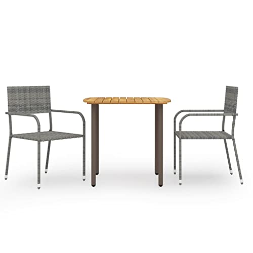 Woonisher 3-TLG. Garten-Essgruppe Poly Rattan Grau Rattan gartenmöbel Set Woonisher 3-TLG. Garten-Essgruppe Poly Rattan Grau Rattan gartenmöbel Set von Woonisher