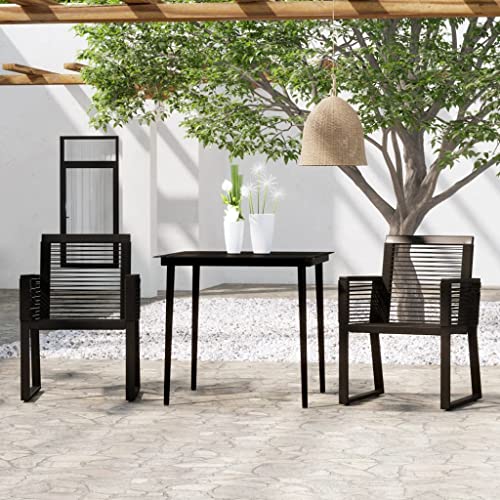 Woonisher 3-TLG. Garten-Essgruppe Schwarz Rattan gartenmöbel Set Woonisher 3-TLG. Garten-Essgruppe Schwarz Rattan gartenmöbel Set von Woonisher