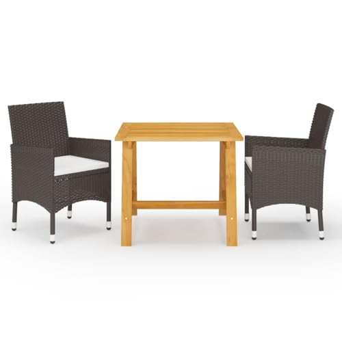 Woonisher 3-TLG. Garten-Essgruppe mit Kissen Braun Rattan gartenmöbel Set Woonisher 3-TLG. Garten-Essgruppe mit Kissen Braun Rattan gartenmöbel Set von Woonisher