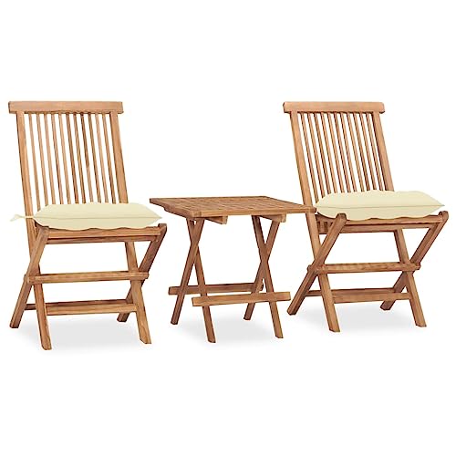 Woonisher 3-TLG. Garten-Essgruppe mit Kissen Klappbar Massivholz Teak Rattan gartenmöbel Set Woonisher 3-TLG. Garten-Essgruppe mit Kissen Klappbar Massivholz Teak Rattan gartenmöbel Set von Woonisher