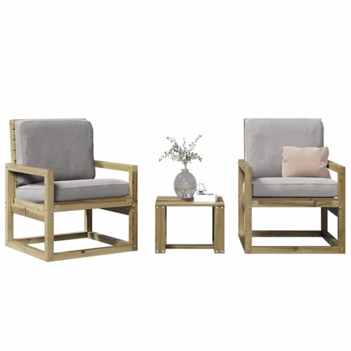Woonisher 3-TLG. Garten-Lounge-Set Kiefernholz Imprägniert Rattan gartenmöbel Set von Woonisher